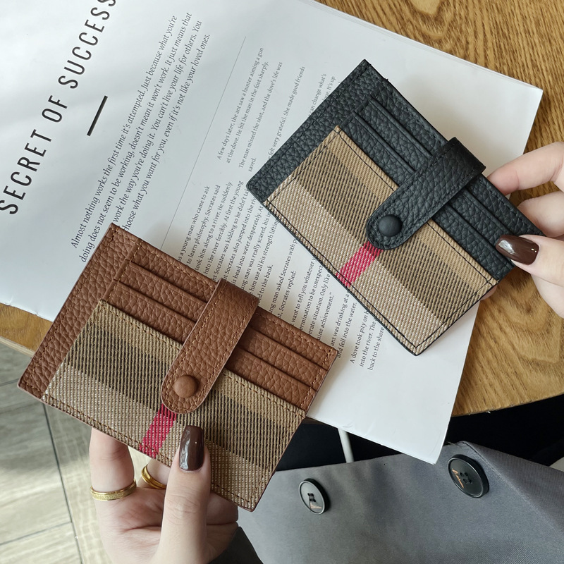 Free Shipping Women's One-piece Card Holder Designer Ultra-thin Mini Exquisite High-end 2025 New Genuine Leather Fashionable Premium Wallet