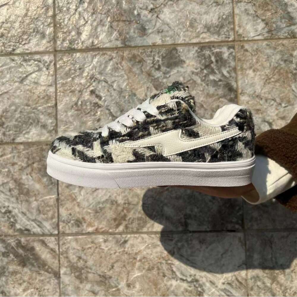 2024 Northern Wolf Country INS Style Niche Lightning Design Bread Shoes Men Ulzzang Trendy Student