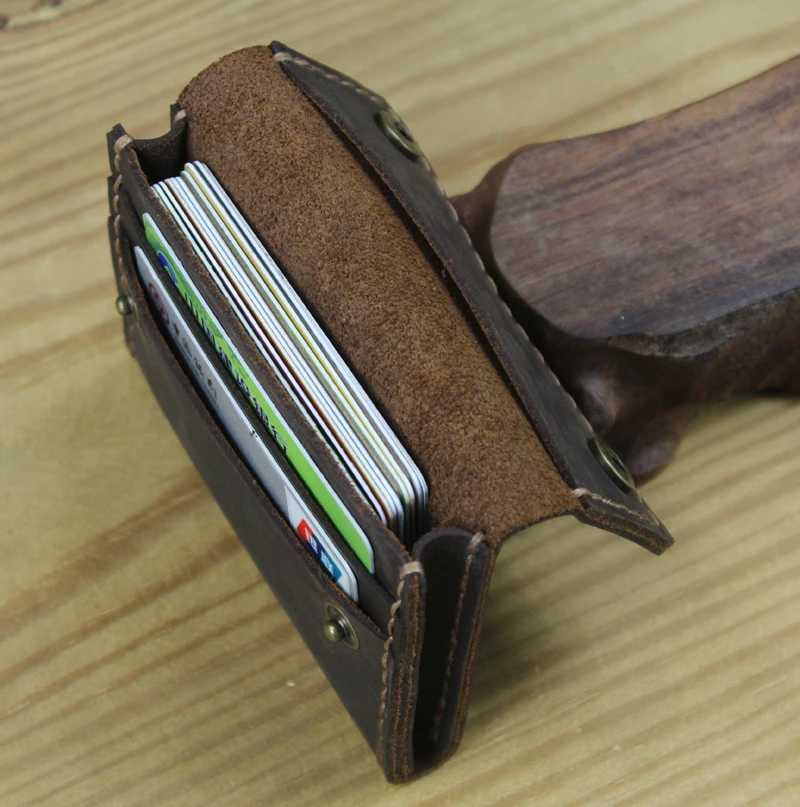 Handmade Crazy Horse Genuine Leather Card Holder Men Card ID Holders Women Business Card Wallet Card Case Purse Bag Gift Z250621