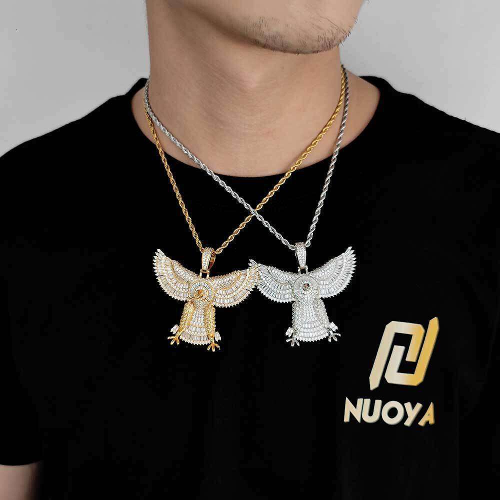 Hip Hop Jewelry Solid Dominant Eagle Trendy Brand Personality Micro Paved Zircon Men's Pendant Necklace 1626