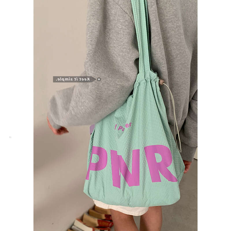 designer bag Korean Style Casual Nylon Lazy Tote for Women 2025 Letter Shoulder Large Capacity Canvas Bag