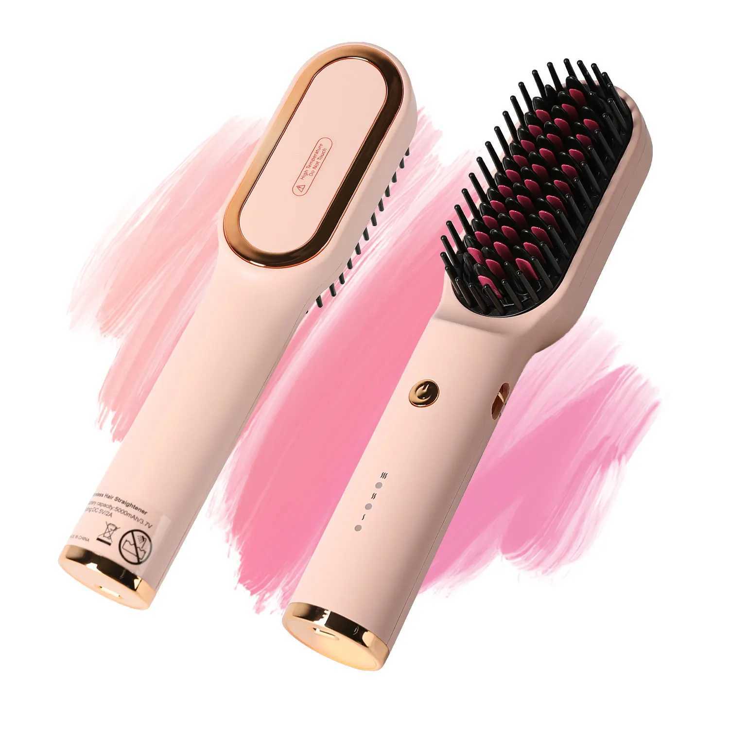 KIPOZI Hair Dryer Brush Negative lon 3 In 1 Hot Air Dryer Styler and Volumizer Pro Hair Straightener Curler Blow Dryer BrushXJ250621