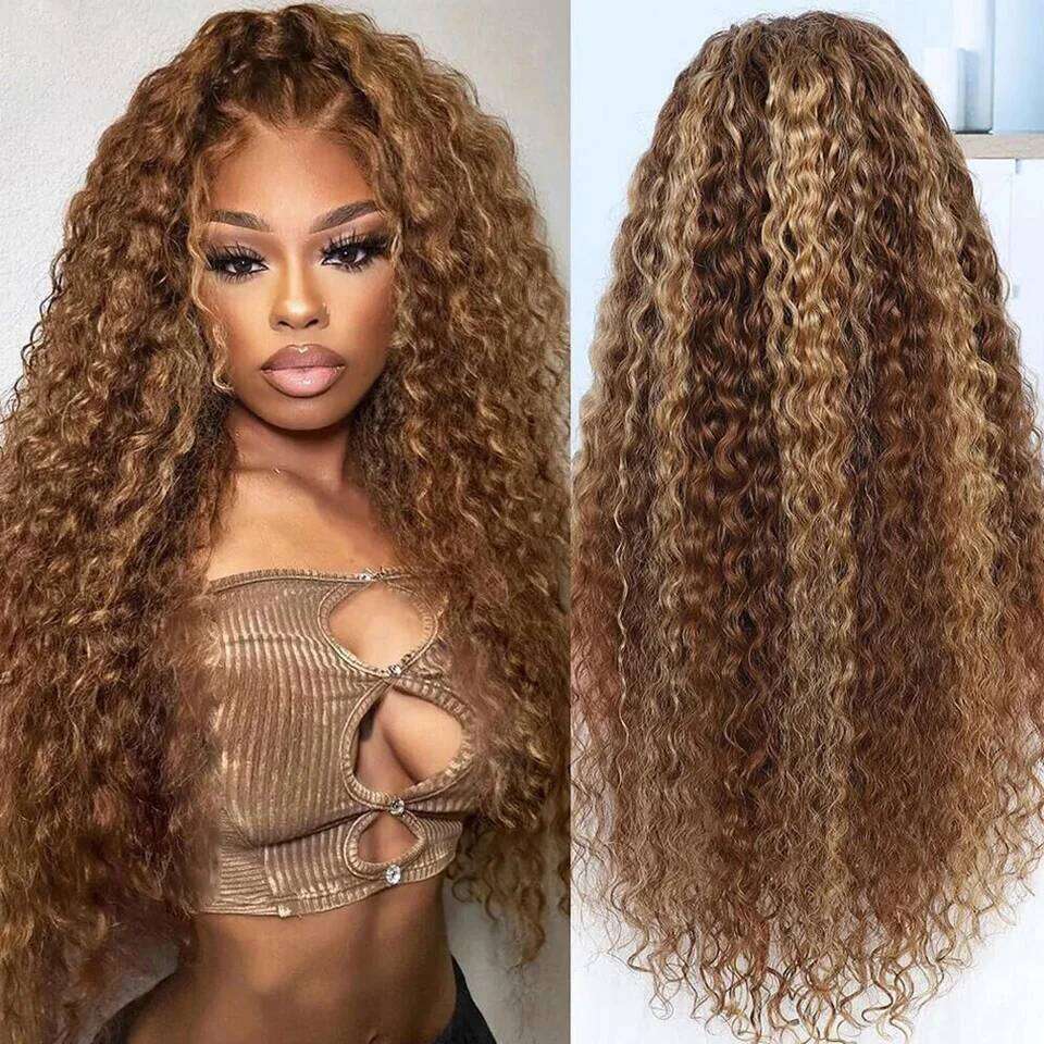 13x4 13x6 HD Lace Front Wig Human Hair Brazilian Water Wave 4/27 Colored Glueless Pre Plucked Curly Wigs For Black Women