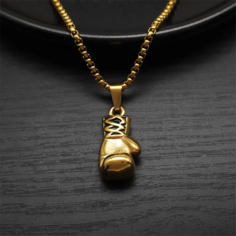 Boxing Gloves Boxer Men Necklaces Pendants Chain Punk Trendy for friend Stainless Steel Jewelry Creativity Gift Wholesale 250617