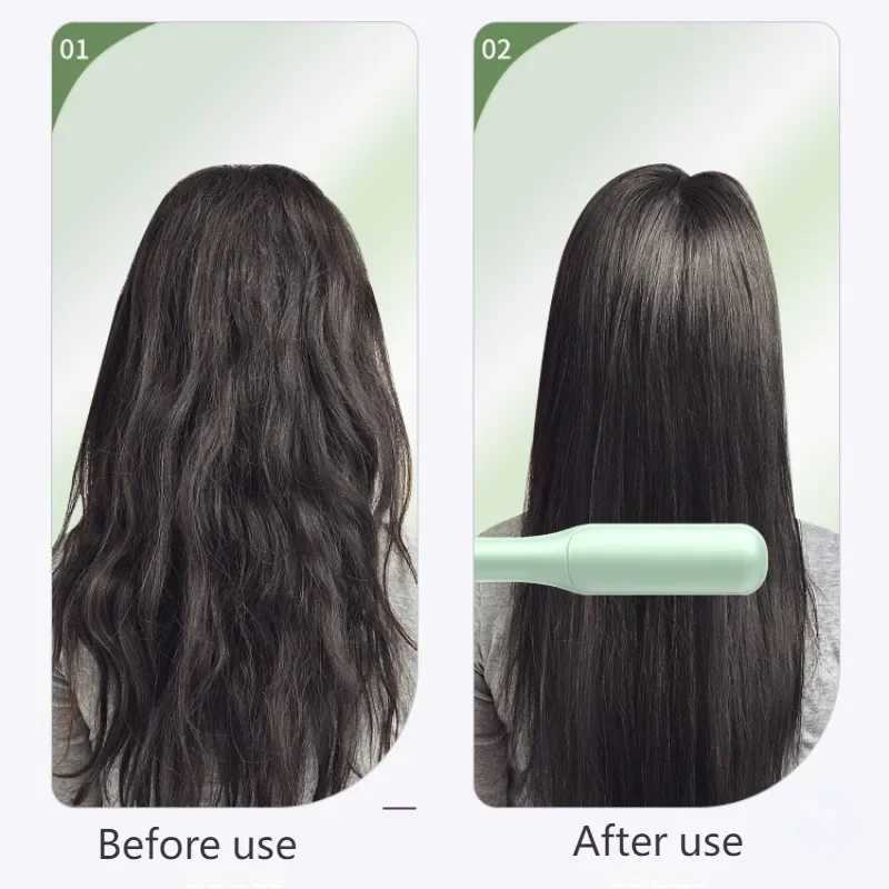 3 in 1 Electric Hot Heating Comb Hair Straightener Professional Mini Ceramic Brush Hair Straightener Brush Hair Styling ToolXJ250621