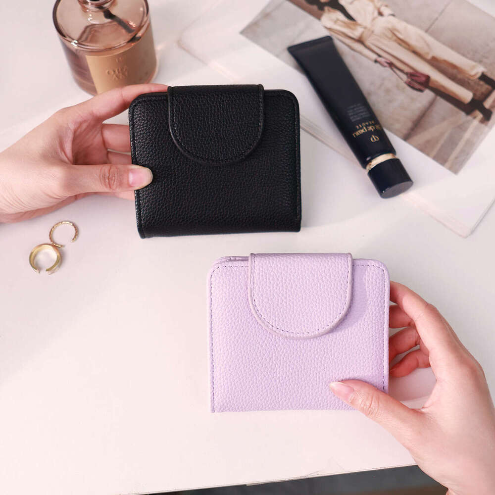 Hot Selling New Short Wallet INS Women High-end Multi-functional Solid Color 70% off Small Card Holder