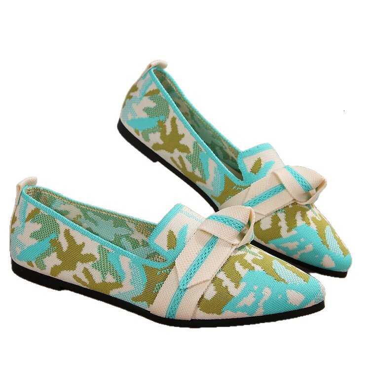 Luxury Brand Designer Shoes Sandals Manufacturer Wholesale New Flyknit Women's Shoes Spring Autumn Pointed Toe Slimming Flat Slip-On Casual Butte