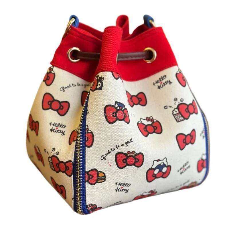 luxury bag Tote Bag Drawstring Bucket Women Cute Cartoon Letter Printed Nylon Shoulder Bags Casual Fashion Large Capacity