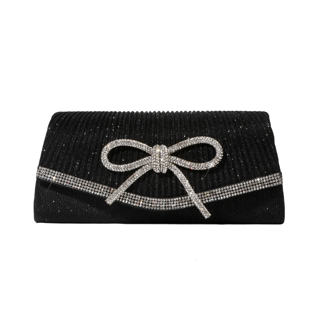 Free Shipping 2025 New Designer Bag Trendy High-quality Shopping Bags Fashion New Evening Bag With Rhinestones Bowknot Glitter Clutch Chain Crossbody