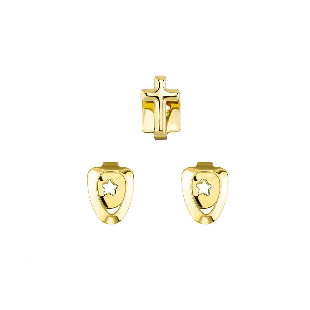 Jin Ao Real Plated Eco-friendly Braces Cross Full Dia Gold Teeth Personality Combination Unisex Cool Tooth Jewelry