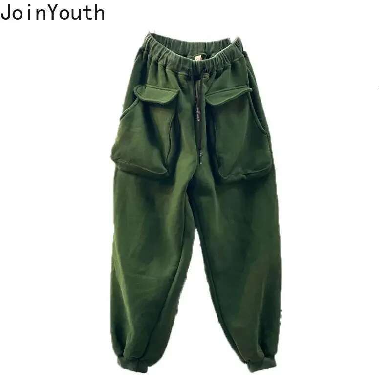 Harajuku Joggers Fashion Korean Y2k Cargo Pants for Women Pantalon Femme Thick Trousers Streetwear Casual Pockets Sweatpants
