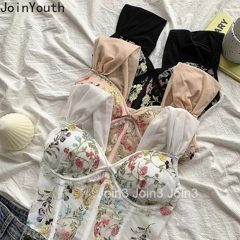 Sexy Tanks for Women Patchwork Lace Embroidery Temperament Camis 2025 Ropa Mujer Backless Folds Crop Tops Fashion Summer Vest