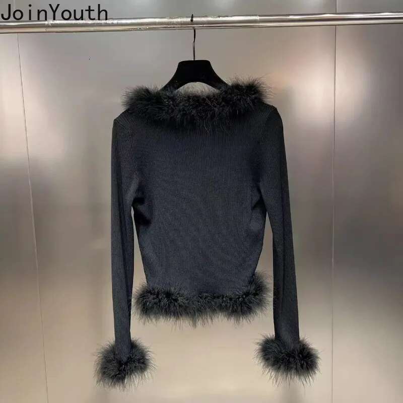 Cropped Cardigan Womens V-neck Long Sleeve Tunic Pull Femme Slim Waist Patchwork Feather Knitted Cropped Sweater Sueter Mujer