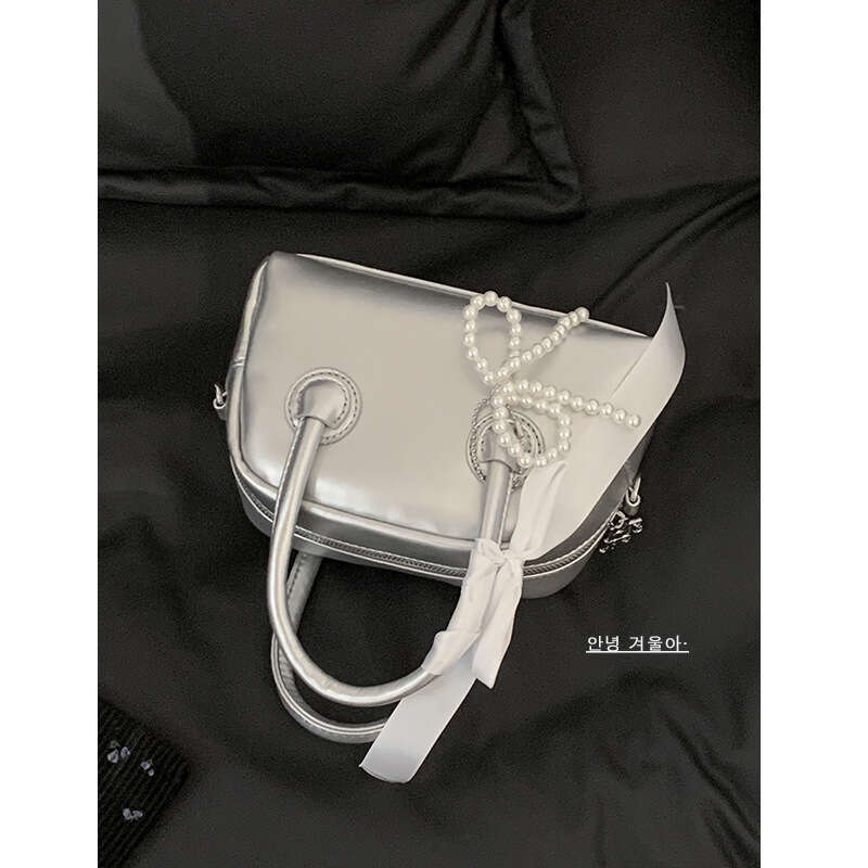 Korean Style Handheld Bowling Ball designer bag Women's 2024 New Trendy Fashion Versatile Crossbody Small Square Bag
