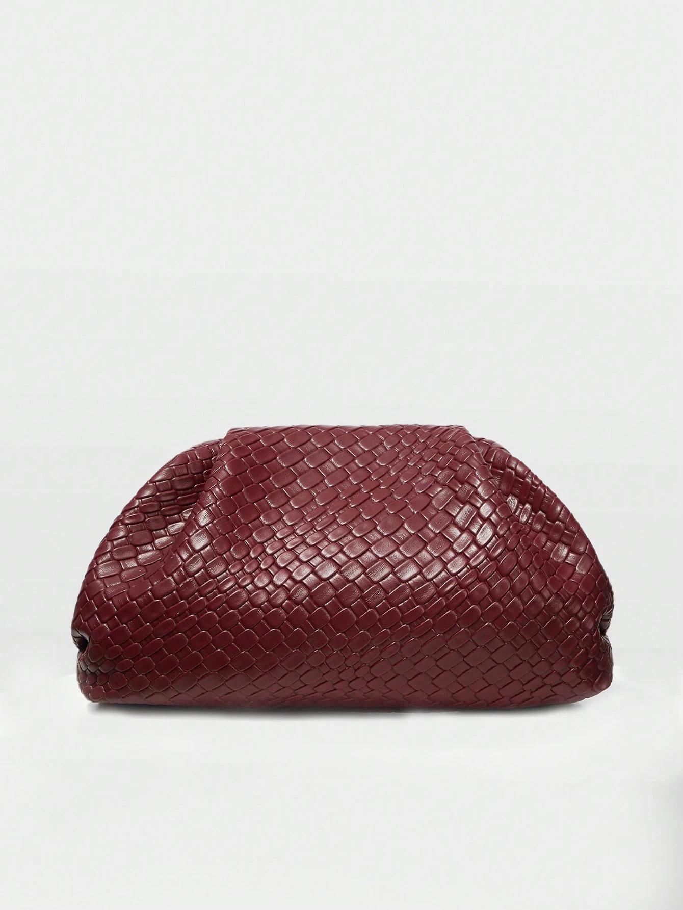 High end retro solid color woven embossed handbag portable large capacity cloud bag dinner bag perfect for parties dinners d 250617