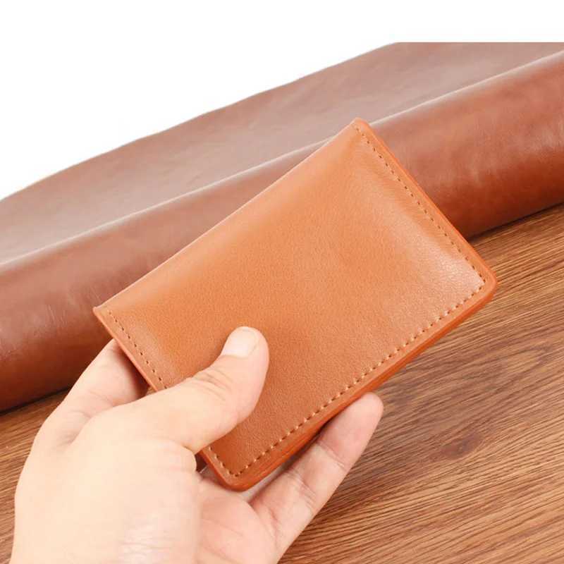 Genuine Leather Card Wallet for Men Super Slim Mini Holders Wallet Folding Thin Card Purse Soft Small Bags for Women Z250621