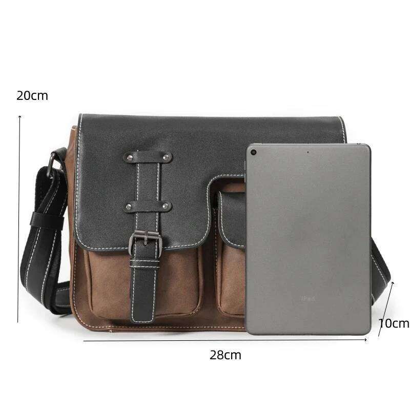 Vintage Men's Bags Fashion Brand Design Shoulder Messenger Men Falp Pockets Crossbody Bag Leather Square Satchels