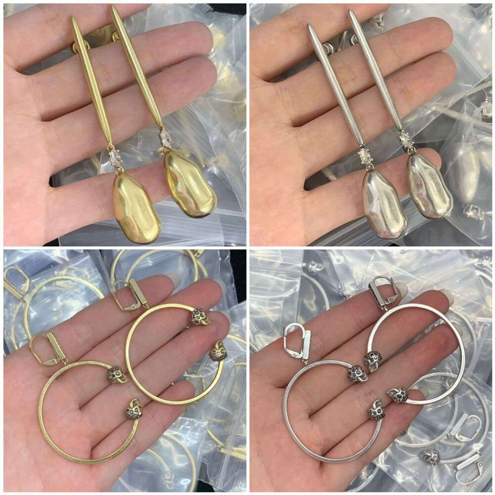 Maijia High Version Ghost Skull Head Brass Material Spirit Snake Eagle Claw Exaggerated Long Earrings Sier Needle