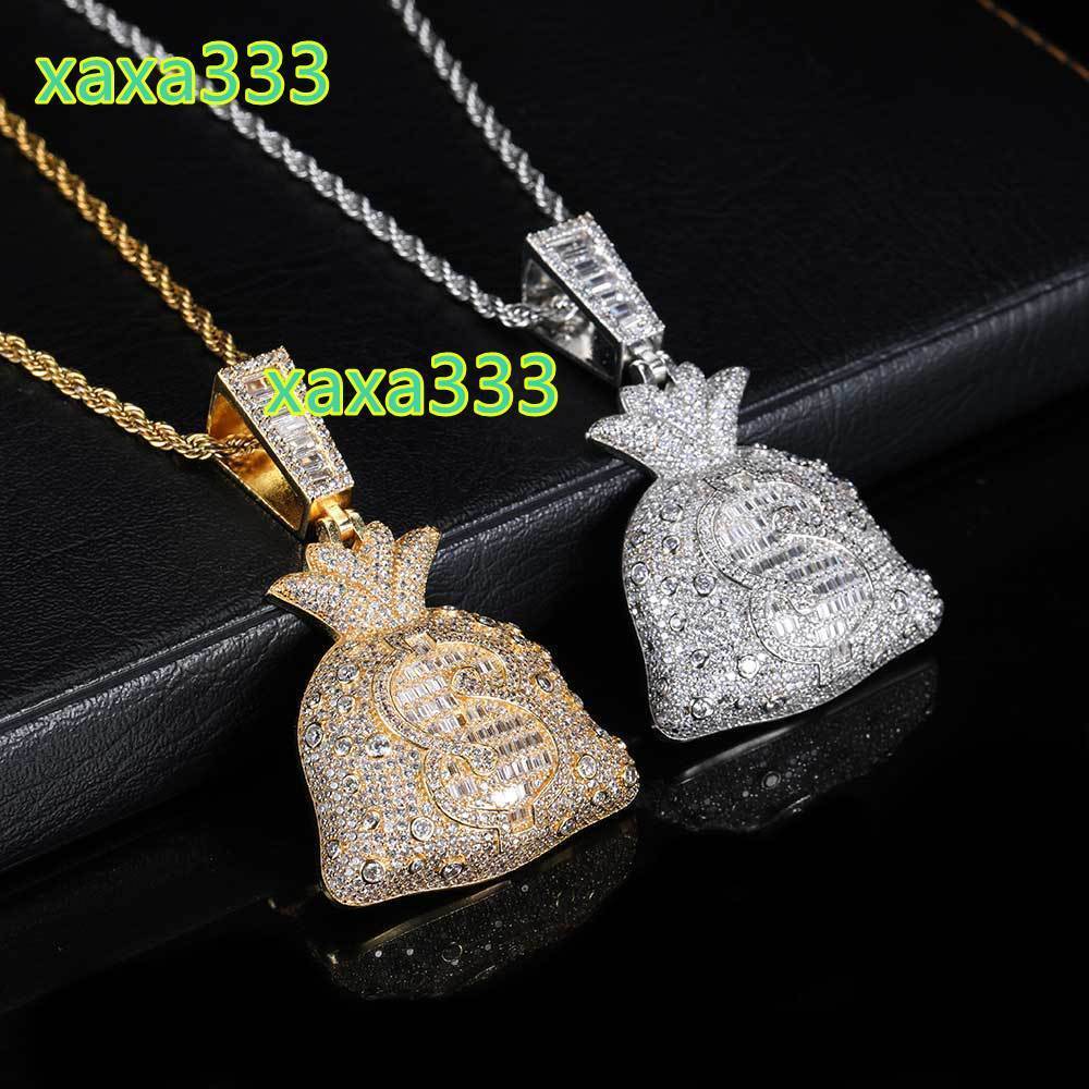 Customizable 925 Sterling Silver Money Bag Moissanite Pendant for Men Fine Jewelry Iced Out Hip Hop Style Necklace