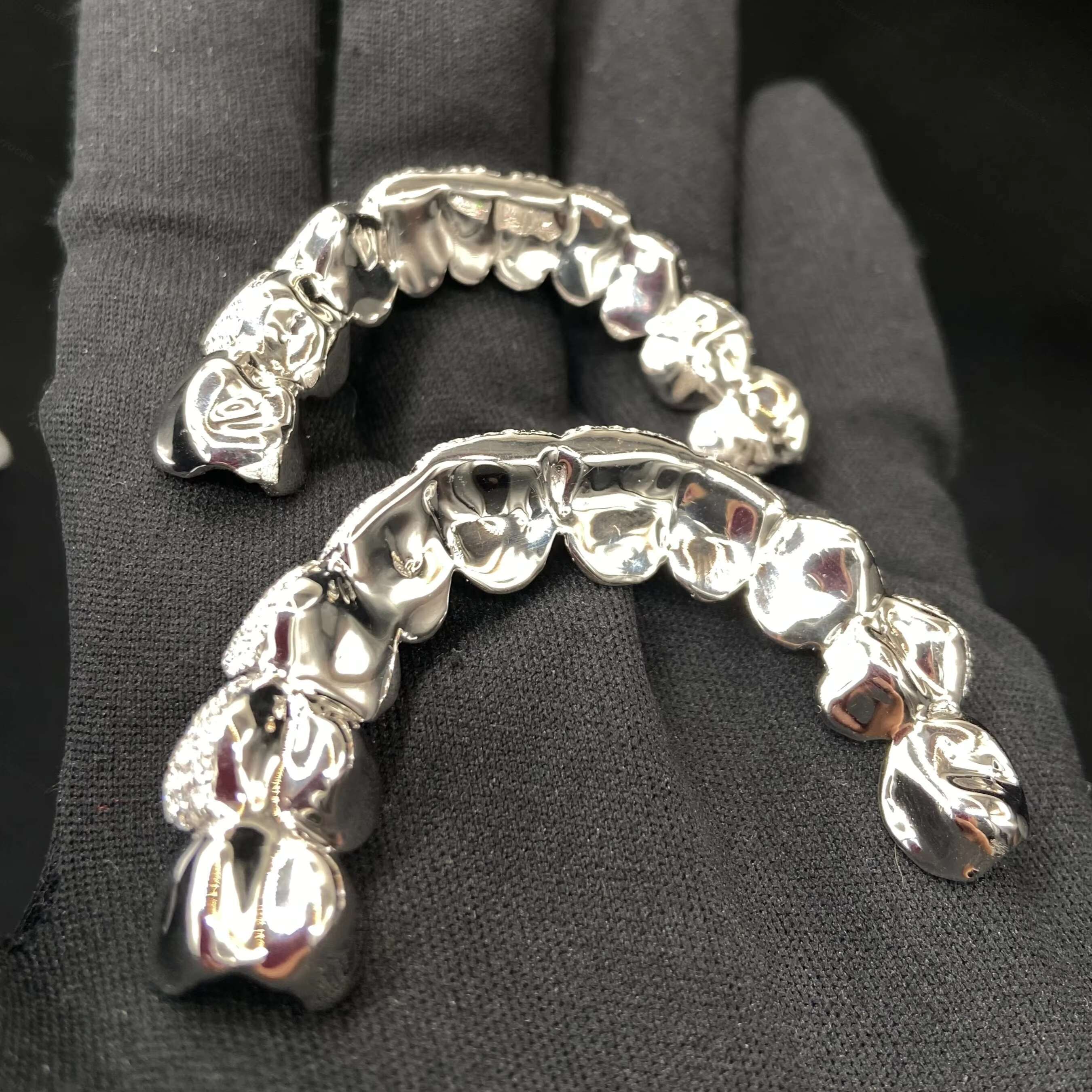 VVS Moissanite Lab Grown Diamond Custom S925 Silver 10K 14K 18K Solid Gold Grillz Teeth Iced Out Grillz for Men