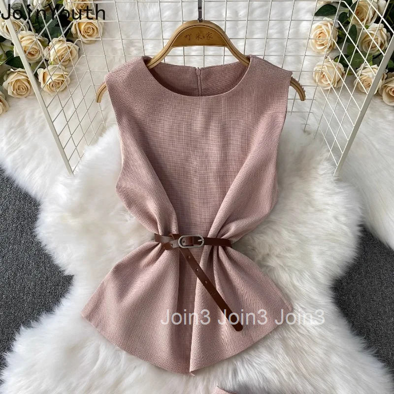 Fashion Outfits Women Clothing Skirt 2 Piece Sets Slim Waist Sleeveless Temperament Vest Tunic Bodycon Skirts Suit Summer Set