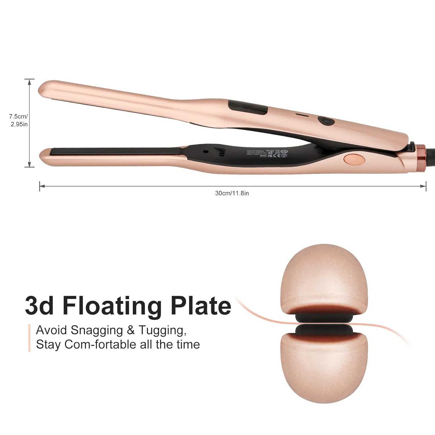 Mini Hair Straightener Pencil Straightener for Short Hair Beard and Pixies Straight or Tight Curler Adjustable TemperatureXJ250621