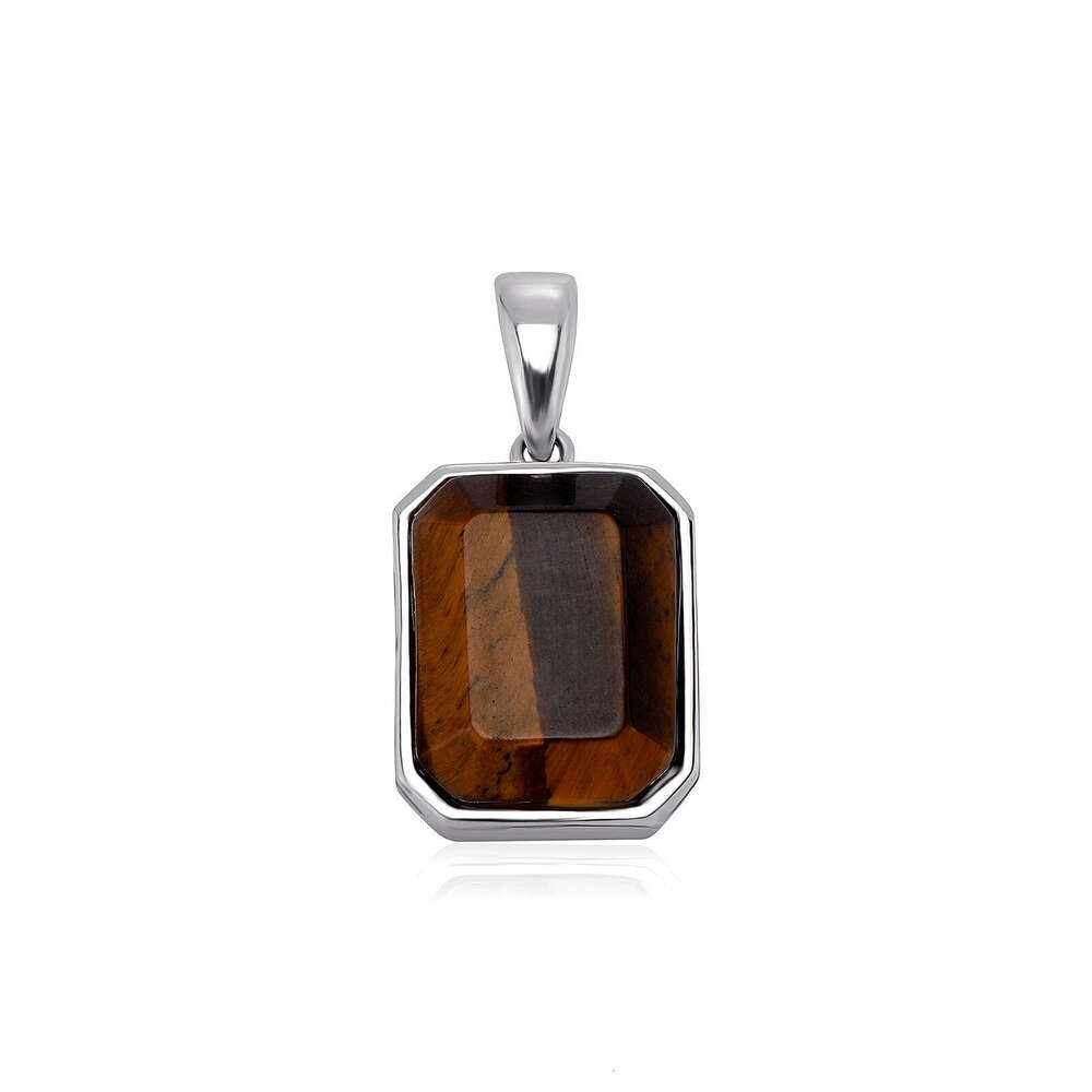 TikTok Live Square Natural Tiger Stone Pendant Solid Large Hanging Ornament Personalized Boyfriend Style Gift Autumn Winter