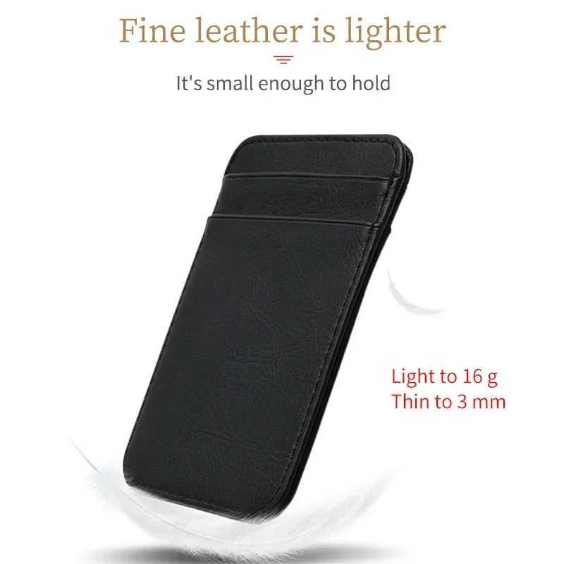 Thin Leather Men Wallet Credit ID Card Holder Purse Money Case for Men Women Fashion Card Bag 11.5x8x0.5cm Z250621