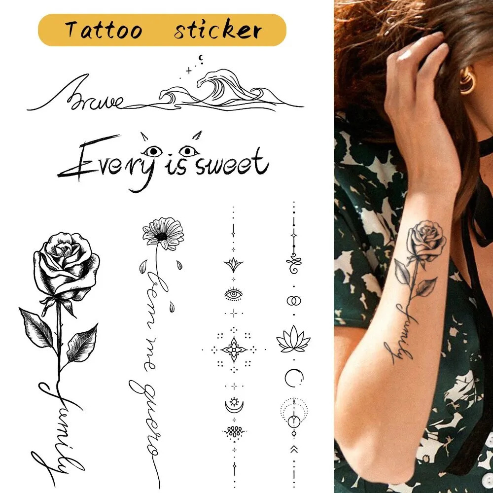 Tattoo Sticker Disposable Herbal Juice Semi Permanent Waterproof Collabone Tattoo Sticker 30 Painless Safe Tattoo Patterns Sexy 250619