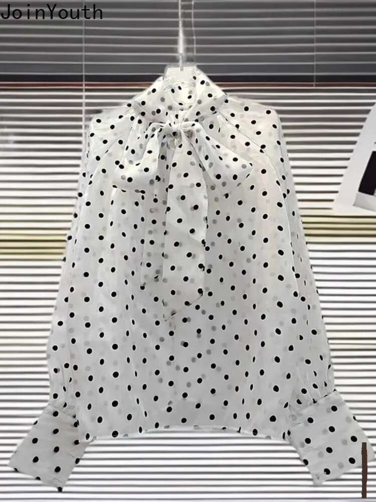 Chiffon Women Tops Long Sleeve Bandage Bow Blouses 2025 Blusas Mujer De Moda Fashion Summer Blouse Loose Sweet Vintage Shirts