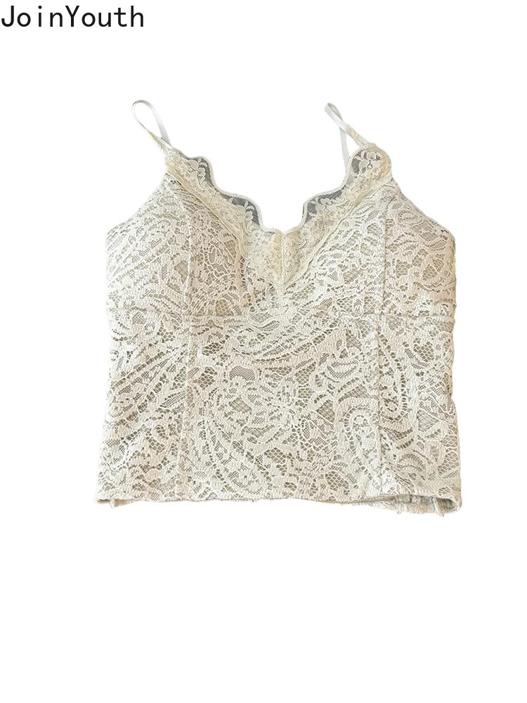 Y2k Top Womens Clothing Sexy Tanks 2025 Ropa Mujer Patchwork Lace Tunic Backless Vest Crop Tops Fashion Summer Korean Camis