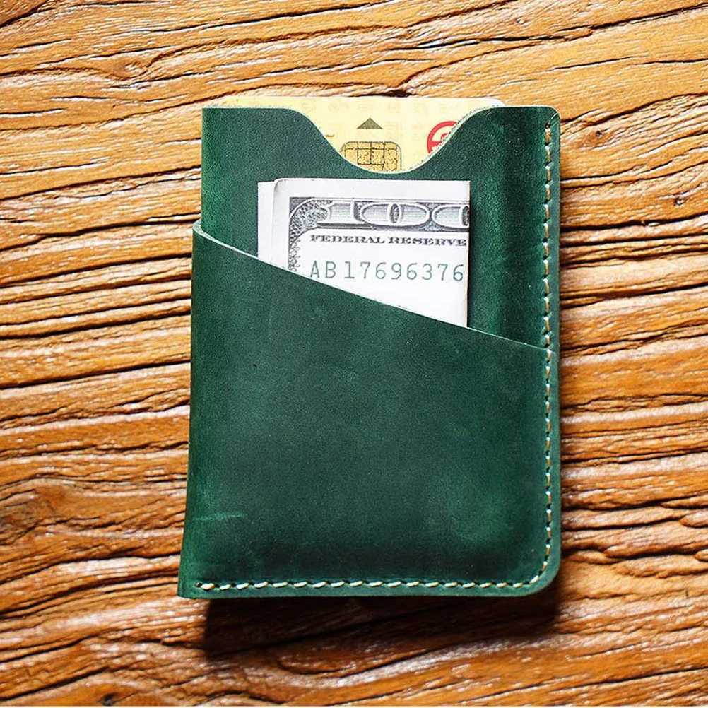 100% Genuine Leather Card Holder Men Leather Case Small Women ID Holder Cover Z250621