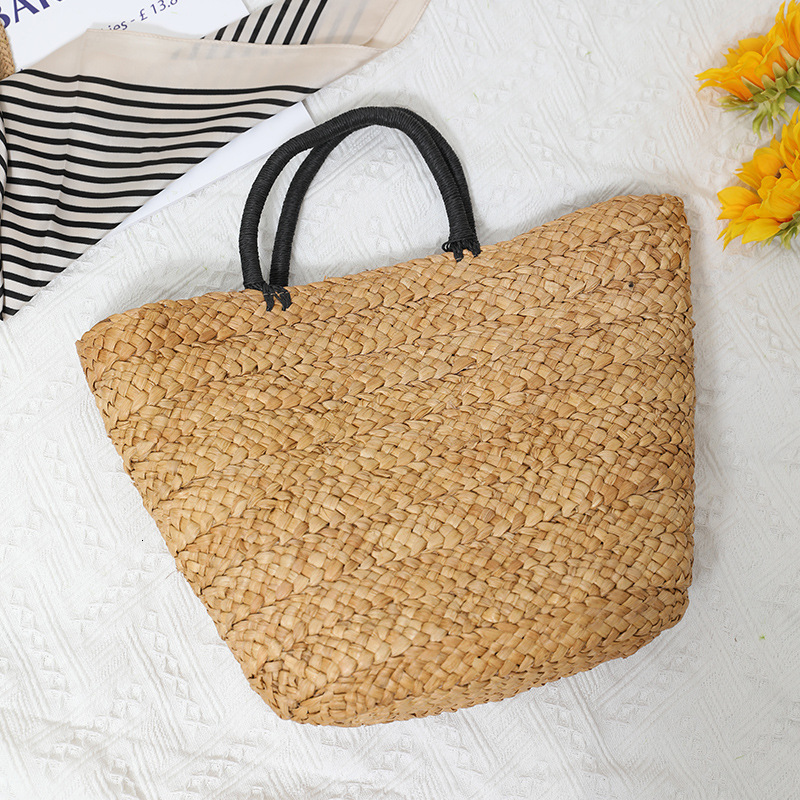 Free Shipping Korean Luxury Woven Bag INS Large Capacity Simple Handheld Natural Grass Woven Bag Women's Designer Vacation Beach Bag