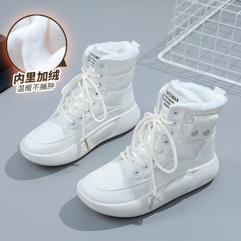 2025 Free Shipping Designer Snow Boots Women's Winter with Velvet Bread Shoes New Anti slip Thick soled Snow Cotton Short Boots Warm Cotton Shoes