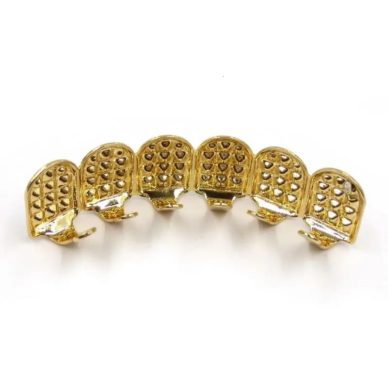 Fshion Hip Hop Gold Silver Colour Iced Out CZ Teeth Top Bottom Men Women Jewelry Party Gifts 250613