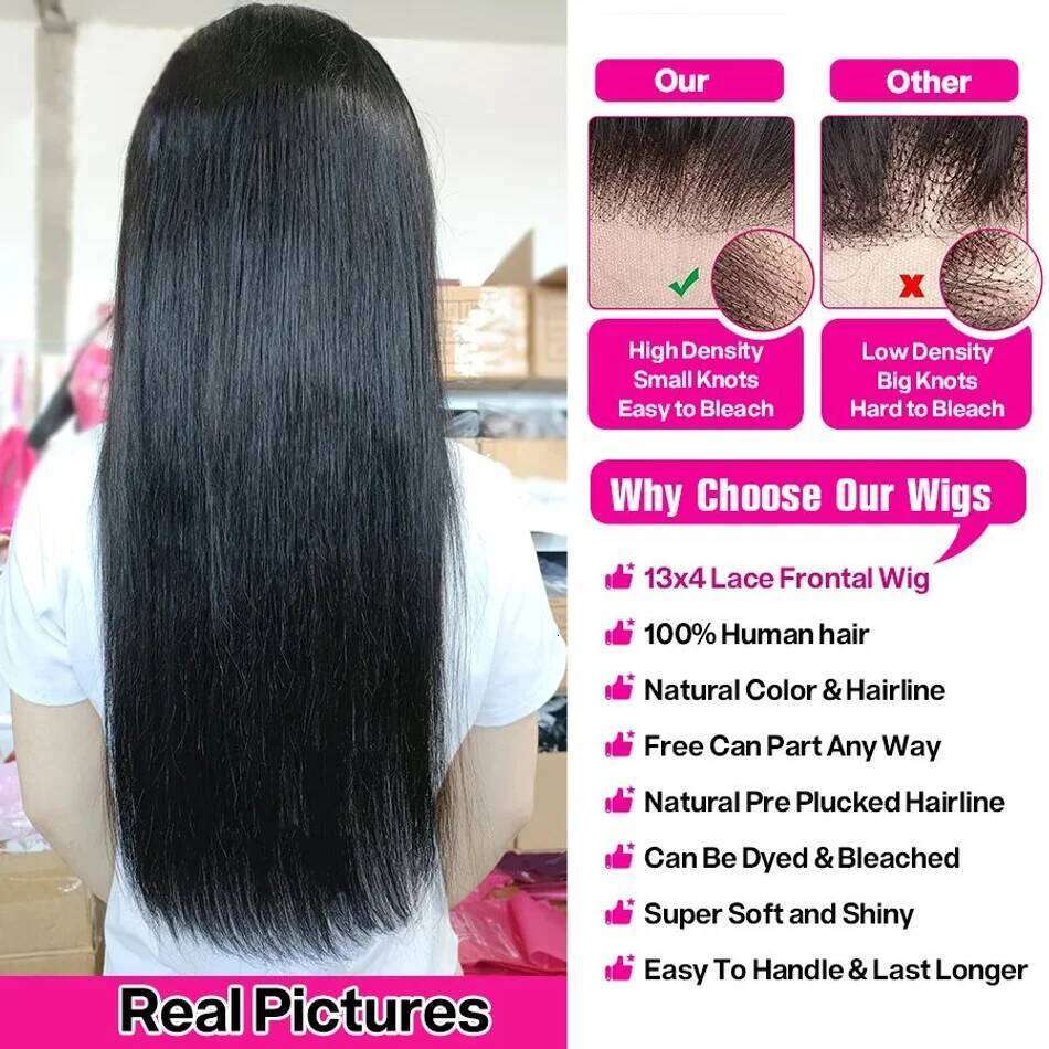 IAMVIP 220 Density Straight 13x6 Hd Lace Frontal Wig Without Glueless Wigs Human Hair
