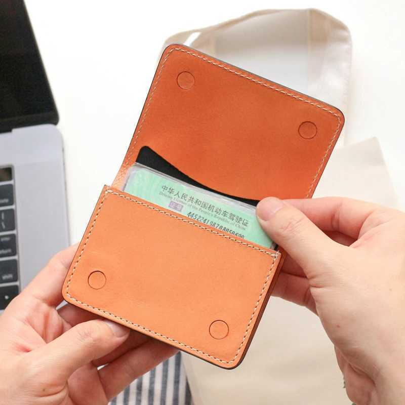 Business Card Bag Cowhide Leather Top Quality Men Storage Case Women Fashion Mini Wallets Coin Purses Z250621