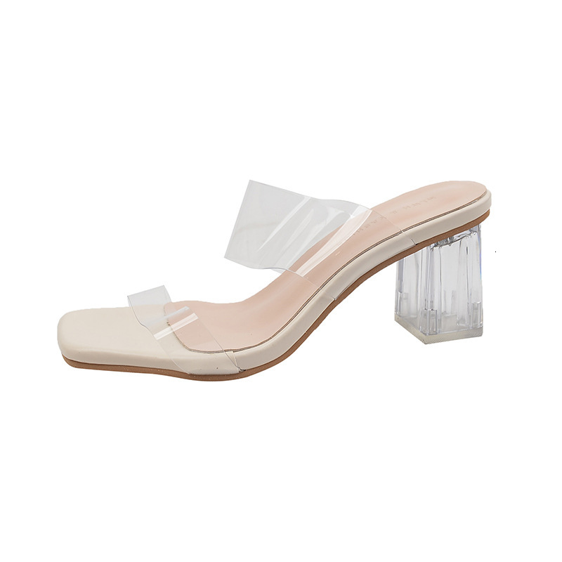 Luxury Brand Designer Shoes Sandals Women's Summer Sandals Flat Wholesale New Soft Leather Fashion Crystal Transparent High Heels Women's Sl