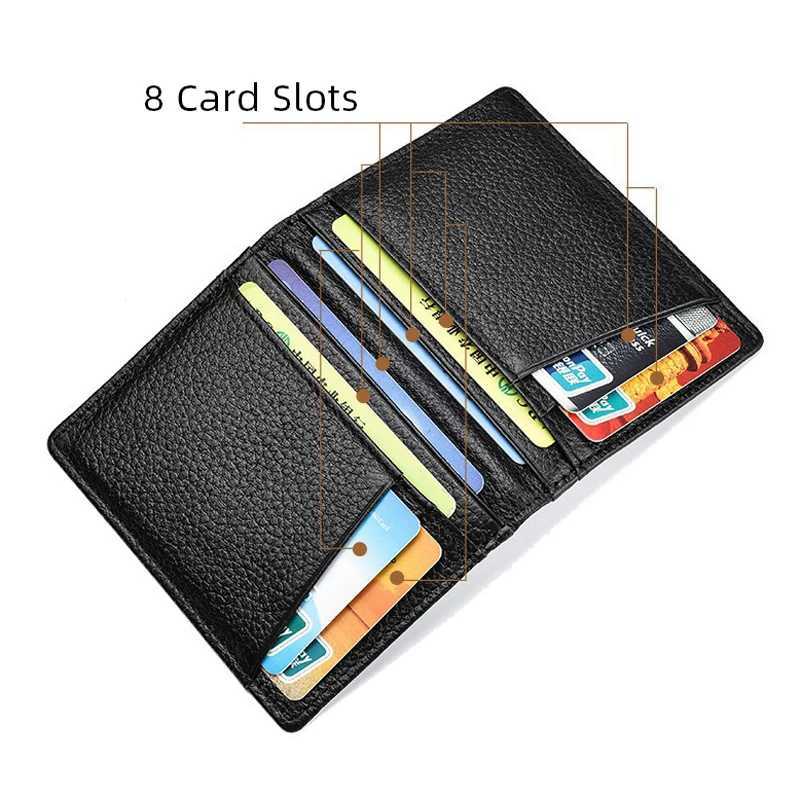 YUECIMIE Super Slim Soft Wallet Genuine Leather Mini Holder Wallets Purse Thin Small Card Holders Men Wallet Z250621