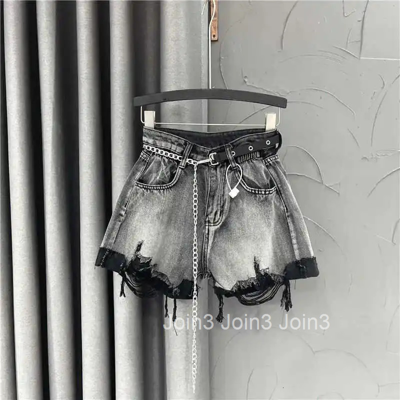 Chic Jean Shorts Women High Waist Y2k Wide Leg Shorts 2025 New Bottoms Irregular Casual Summer Tassel Pantalones Cortos De Mujer