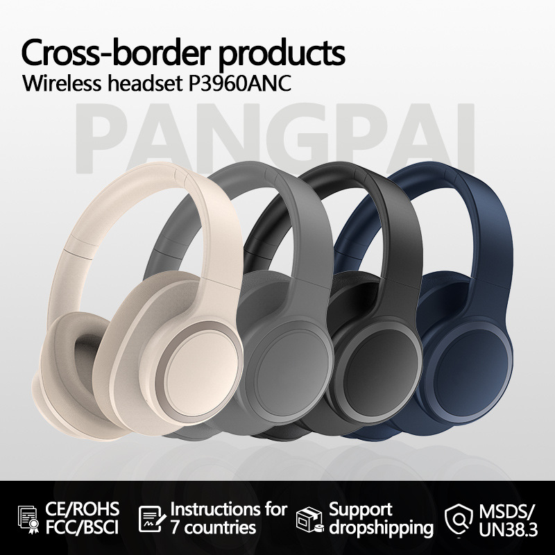 Active Noise Cancelling Headset Bluetooth Headset All-inclusive Ear Heavy Low Music Headset