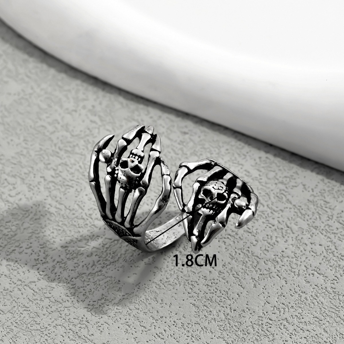 Unique Open Trendy Punk American Dark Devil Exaggerated Ring Design Jewelry