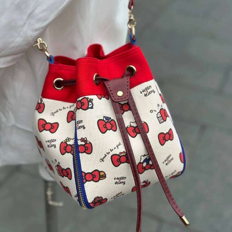 luxury bag Tote Bag Drawstring Bucket Women Cute Cartoon Letter Printed Nylon Shoulder Bags Casual Fashion Large Capacity