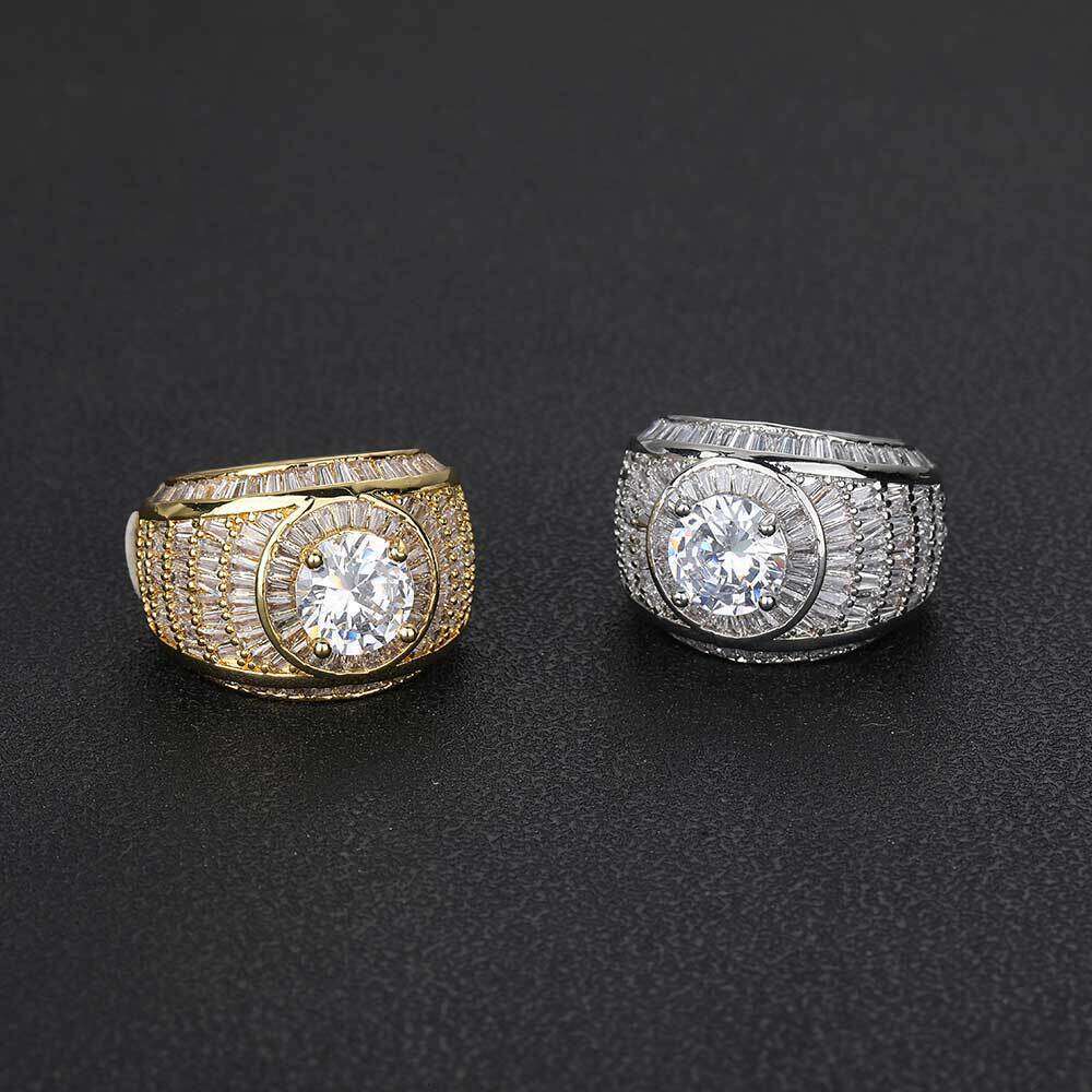 Mixed Zircon Men's Trendy Brand Personality Hip Hop Ring Jewelry 1eaa