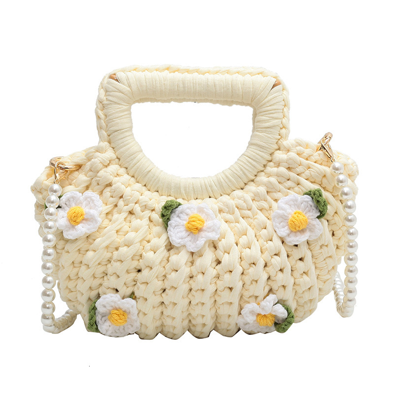 Women's Gardenia Shell Bag Free Shipping Hand Woven Bag Free Gift For Girlfriend Handbag Luxurious Casual Designer Crossbody Bag Beach Bag