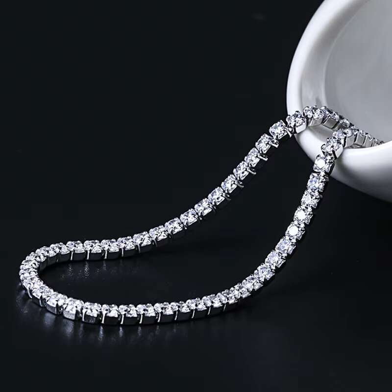 925 Sterling Silver Charm Ankle Bracelets Anklet Tennis Ankles Chain Valentines Day Gifts Rhodium Plated Jewelry for Women