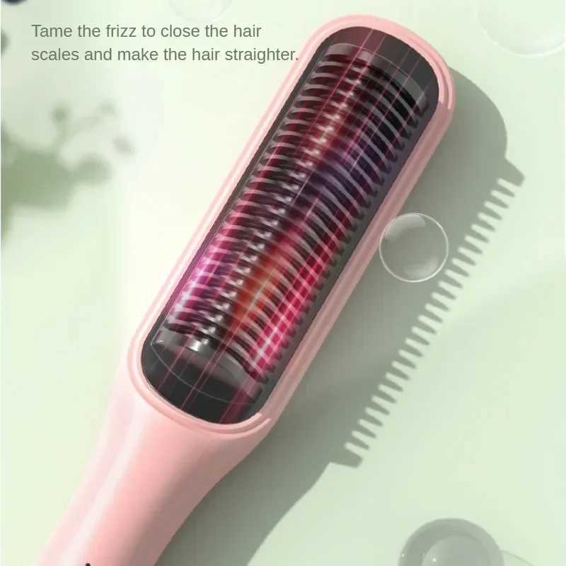 3 in 1 Electric Hot Heating Comb Hair Straightener Professional Mini Ceramic Brush Hair Straightener Brush Hair Styling ToolXJ250621
