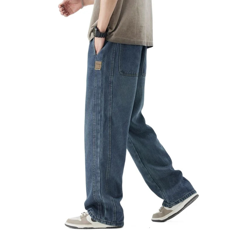 Mens Jeans Summer Style American Loose Straight Leg Pants Mens Casual Pants Mens Baggy Jeans Streetwear Jeans Denim 250617