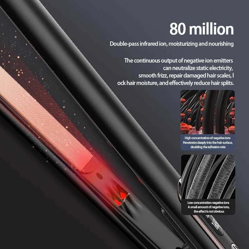 High Quality 2-In-1 Straightener And Curler With 10s Rapid Heating Suitable For Various Types Of Men And Womens Hair TypesXJ250621