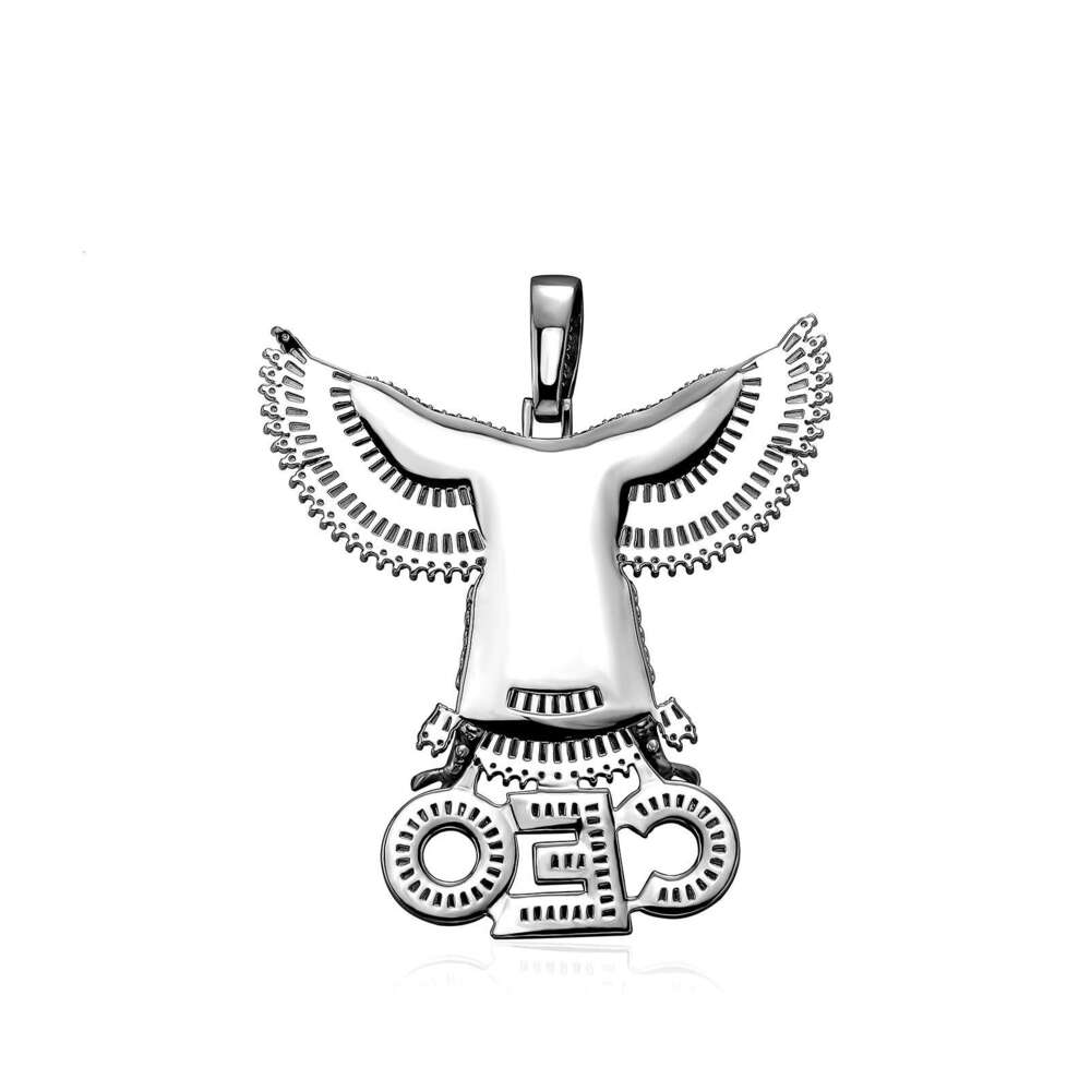 National Hip-Hop Jewelry Full Dia Eagle Letter Pendant DIY Copper Inlaid Zircon Men's Trend Necklace Live Broadcast